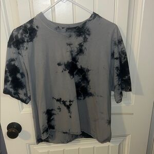 Gray Relaxed Short Sleeve Tie-Dye Tee